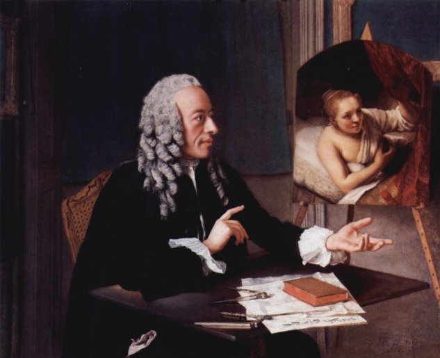  Porträt des François Tronchin mit seinem Rembrandt-Gemälde
