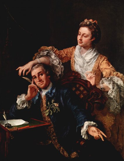  Porträt des Schauspielers David Garrik und seiner Frau, Detail
