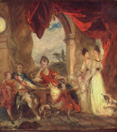  Porträt des Vierten Herzogs von Marlborough und seiner Familie

