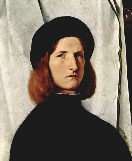  Porträt eines jungen Mannes mit Lampe

