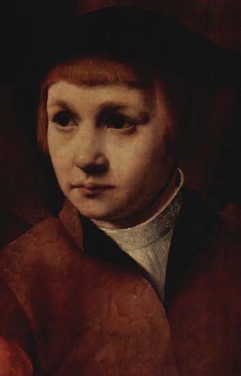  Porträt eines Mann mit drei Söhnen, Detail
