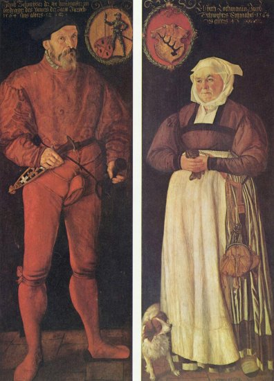  Porträts des Zürcher Pannerherren Jacob Schwytzer und seiner Ehefrau Elsbeth Lochmann
