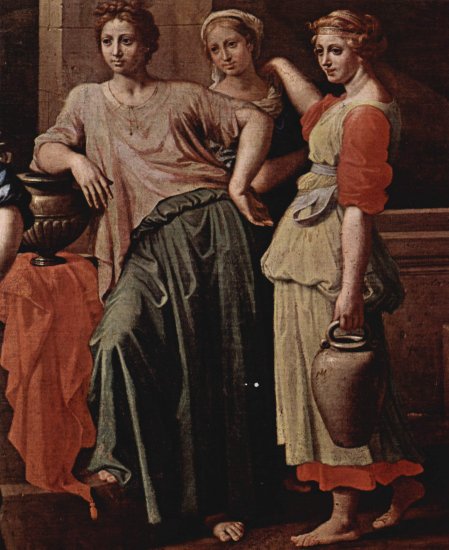  Rebekka am Brunnen mit Eliser, dem Brautwerber im Auftrag Abrahams für Isaak, Detail
