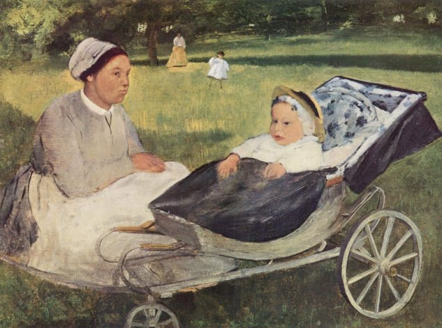 Retrato de Henri Balpinçon de pequeño con su niñera