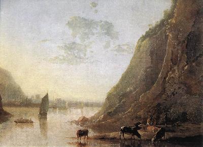 River Bank With Cows