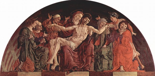  Roverella-Altar für St. Giorgio in Ferrara, Lünettenbekrönung, Szene