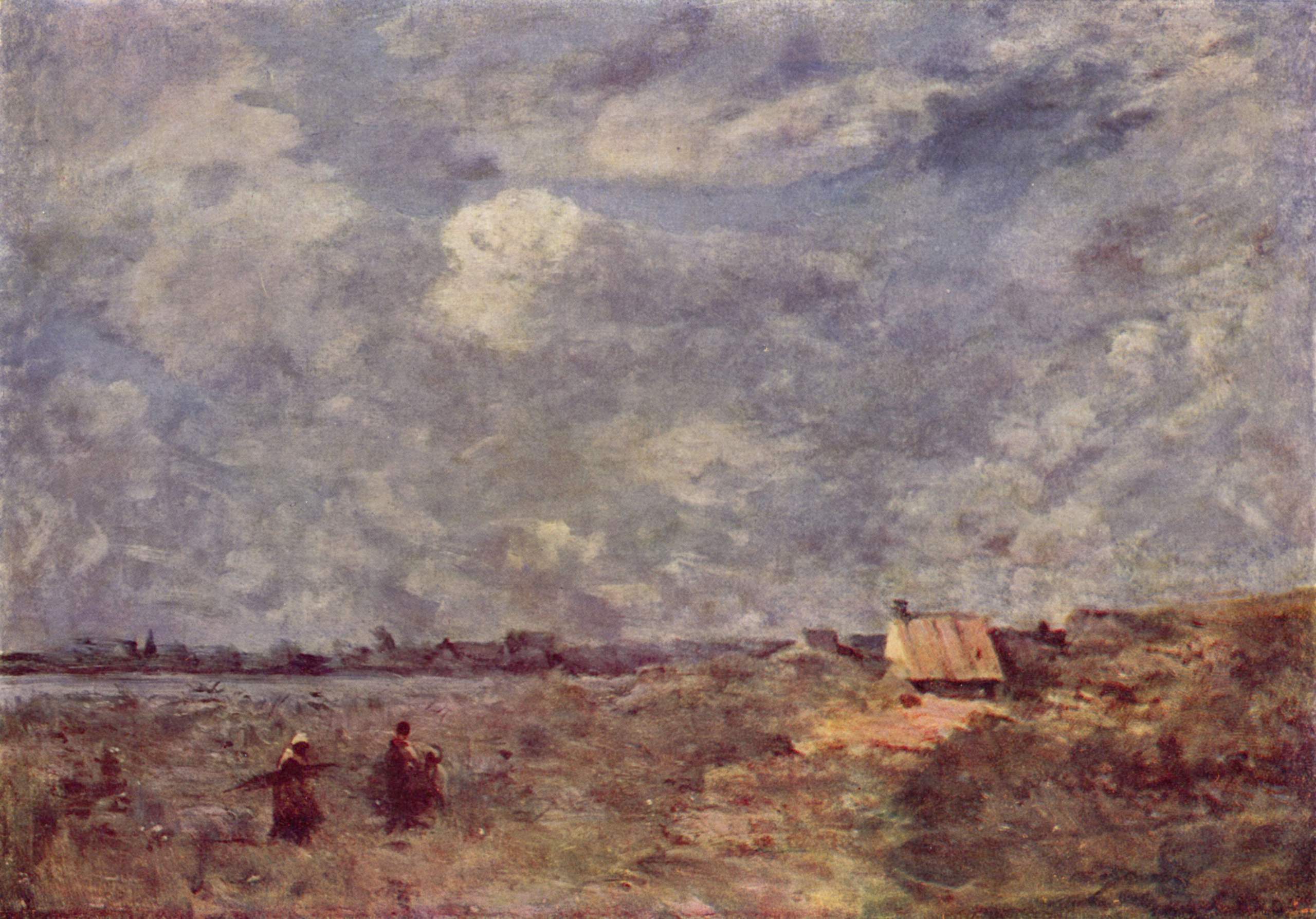 Jean-Baptiste-Camille Corot - Stürmisches Wetter. Ufer des Pas-de ...