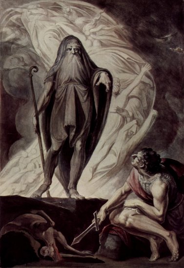  Theresias erscheint dem Ulysseus während der Opferung
