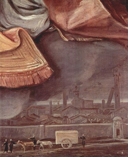  Thronende Madonna mit den Stadtheiligen Bolognas (Gelöbnis-Altar, Pest-Altar, Rosenkranzmadonna), Detail