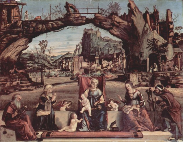  Thronende Madonna und Johannes der Täufer, links