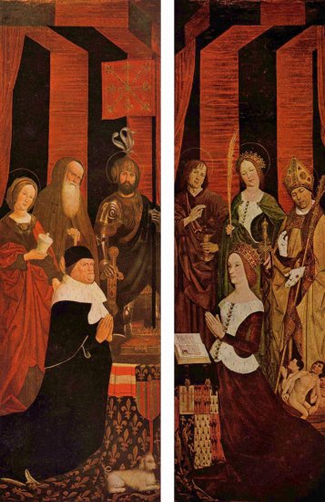  Triptychon vom Brennenden Dornbusch, linker und rechter Flügel, Szenen