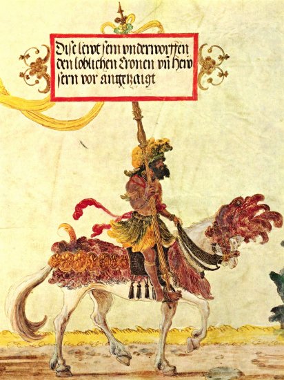  Triumphzug Kaiser Maximilians, Szene