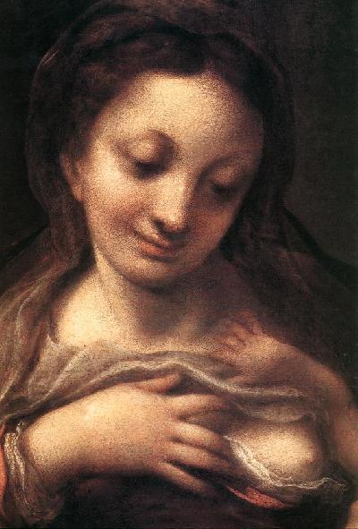 Virgin And Child With An Angel Detail