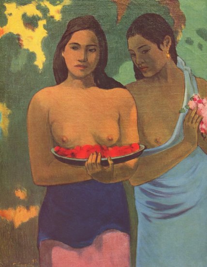  Zwei Mädchen mit Mangoblüten
